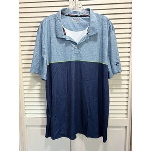 FILA Blue Logo Colorblock Polo‎ Short Sleeve Size 2XL Collar Buttons